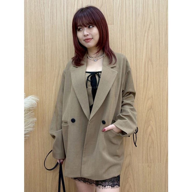 ブラウン | レースアップテーラードジャケット【セットアップ着用可能】 | EVRIS