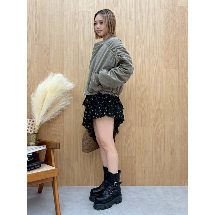 レースドッキングアシンメトリーミニワンピース | EVRIS | 詳細画像17 