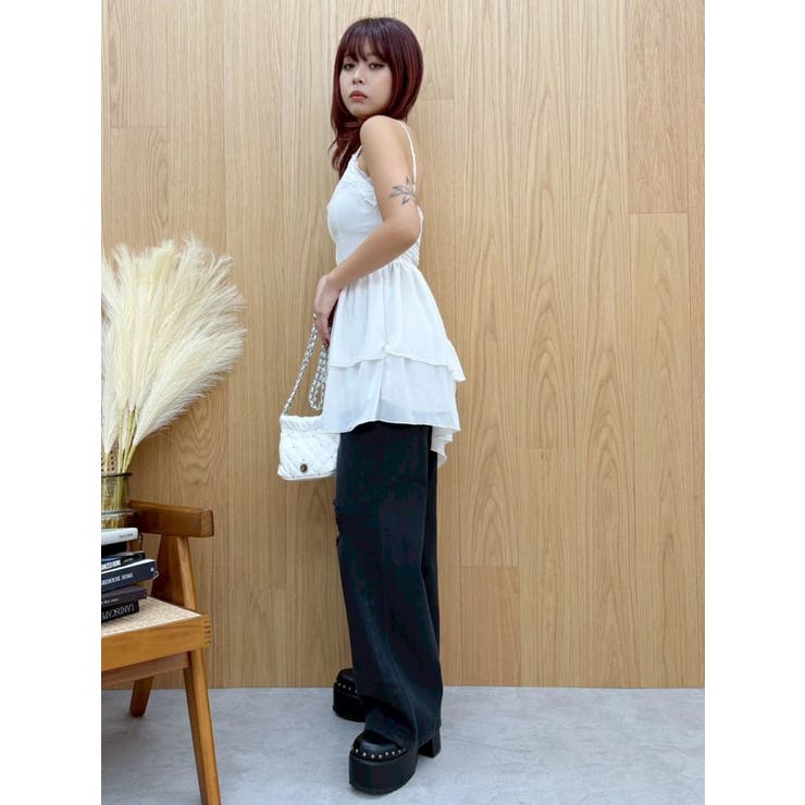 レースドッキングアシンメトリーミニワンピース | EVRIS | 詳細画像31 