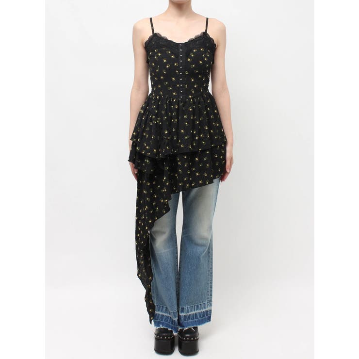 レースドッキングアシンメトリーミニワンピース | EVRIS | 詳細画像34 