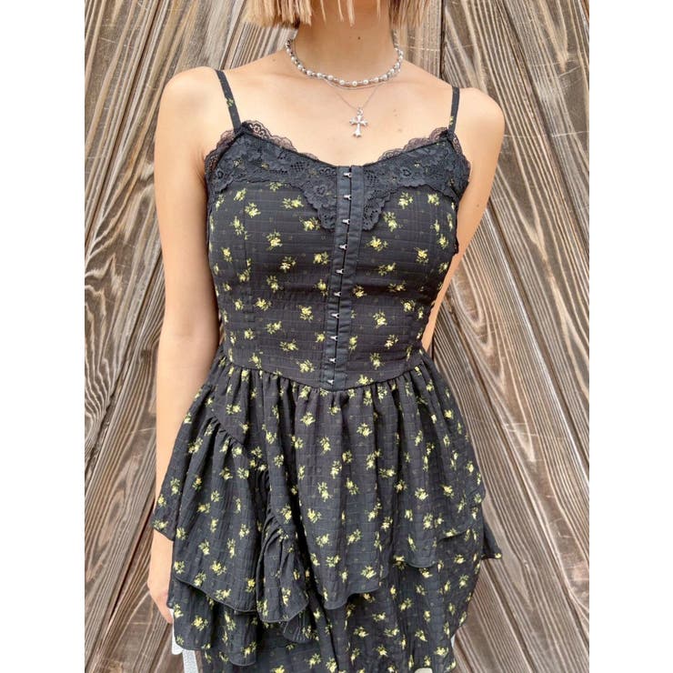 レースドッキングアシンメトリーミニワンピース | EVRIS | 詳細画像6 