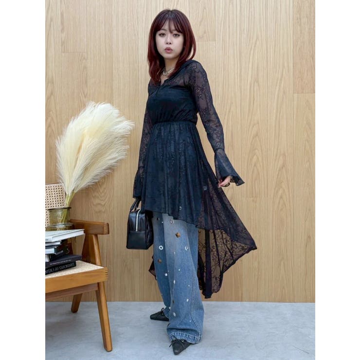 レースイレヘムフーディワンピース | EVRIS | 詳細画像10 