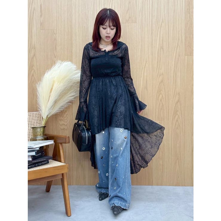 レースイレヘムフーディワンピース | EVRIS | 詳細画像9 