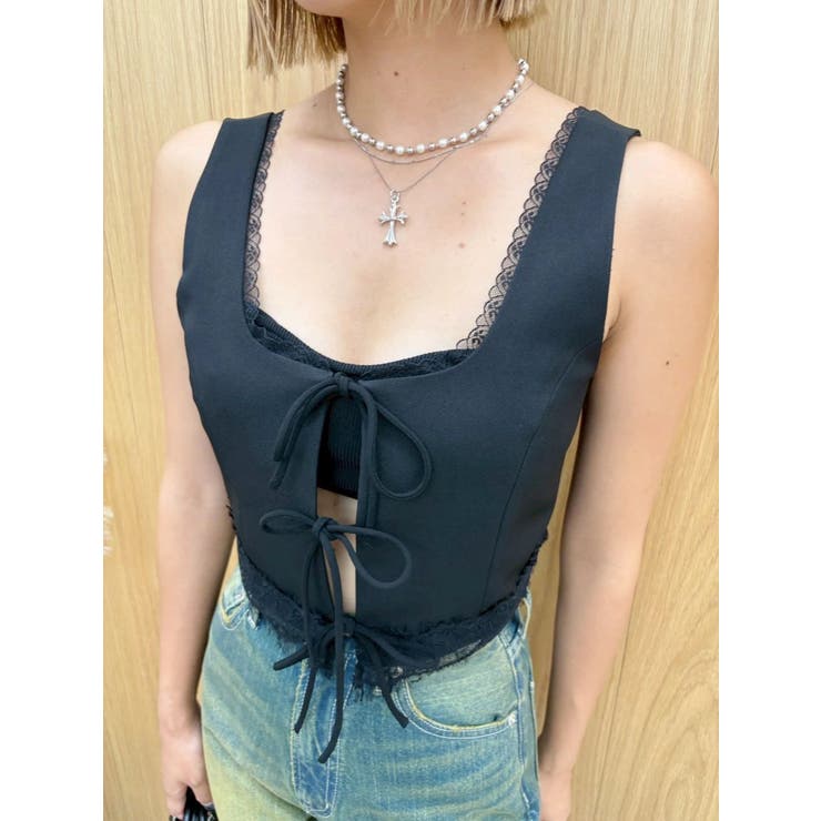 レースアップリボンビスチェ【セットアップ着用可能】 | EVRIS | 詳細画像11 