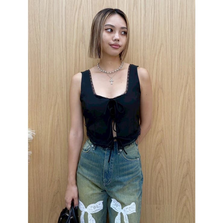 レースアップリボンビスチェ【セットアップ着用可能】 | EVRIS | 詳細画像13 