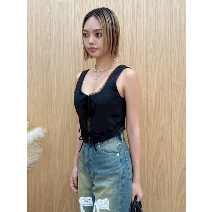 レースアップリボンビスチェ【セットアップ着用可能】 | EVRIS | 詳細画像14 