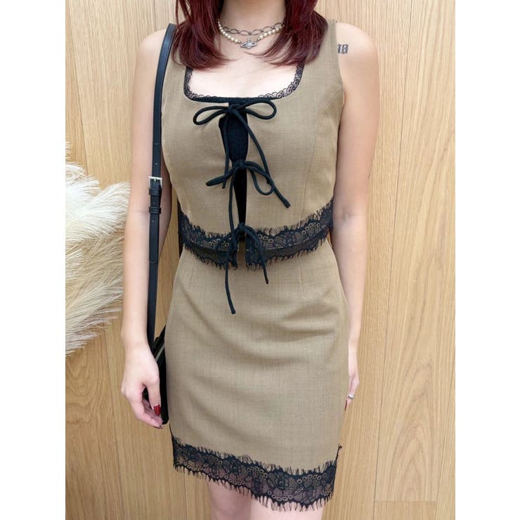 レースアップリボンビスチェ【セットアップ着用可能】 | EVRIS | 詳細画像24 