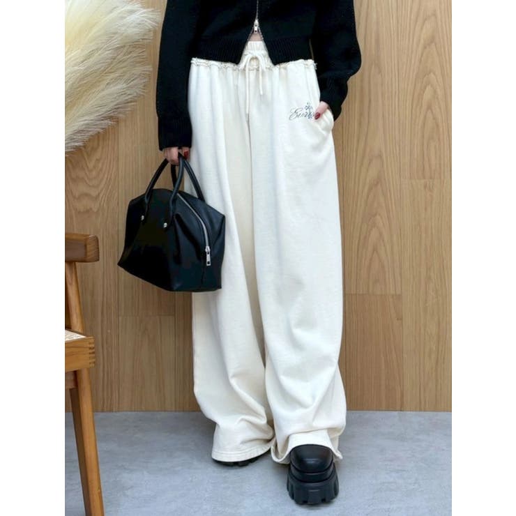 アイボリー | パウダースウェットワイドパンツ【セットアップ着用可能】 | EVRIS