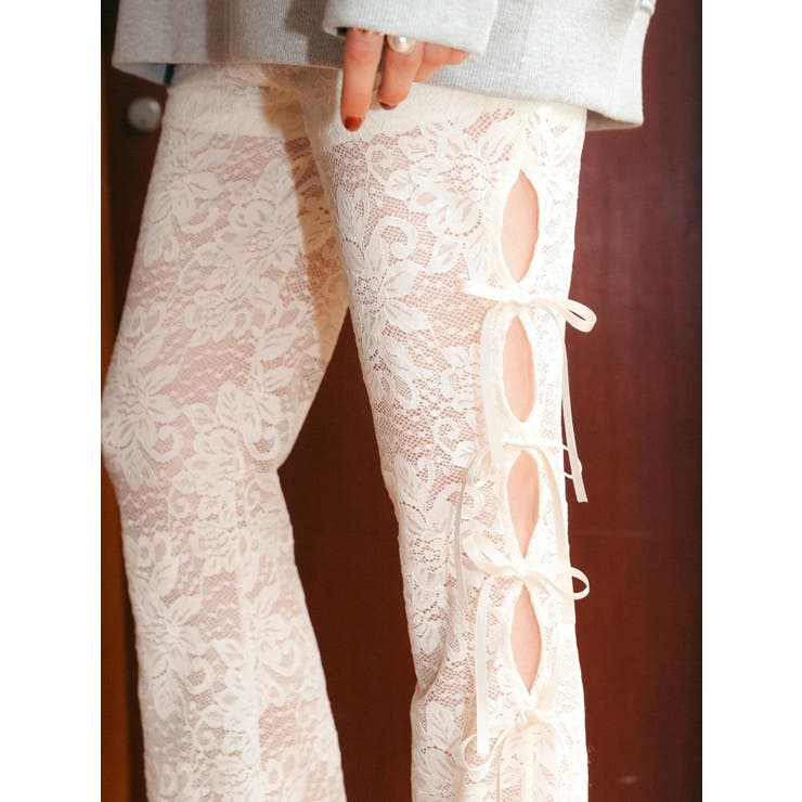 レースリボンフレアレギンス | EVRIS | 詳細画像2 