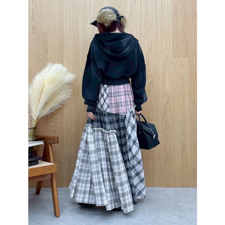 チェックドッキングロングスカート | EVRIS | 詳細画像12 