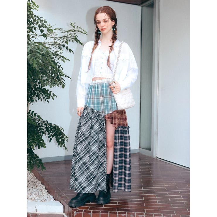 チェックドッキングロングスカート | EVRIS | 詳細画像2 