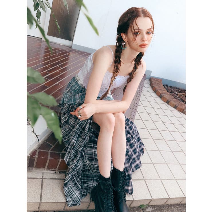 チェックドッキングロングスカート | EVRIS | 詳細画像5 