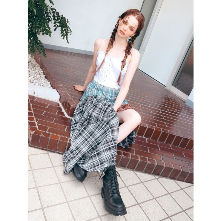 チェックドッキングロングスカート | EVRIS | 詳細画像6 