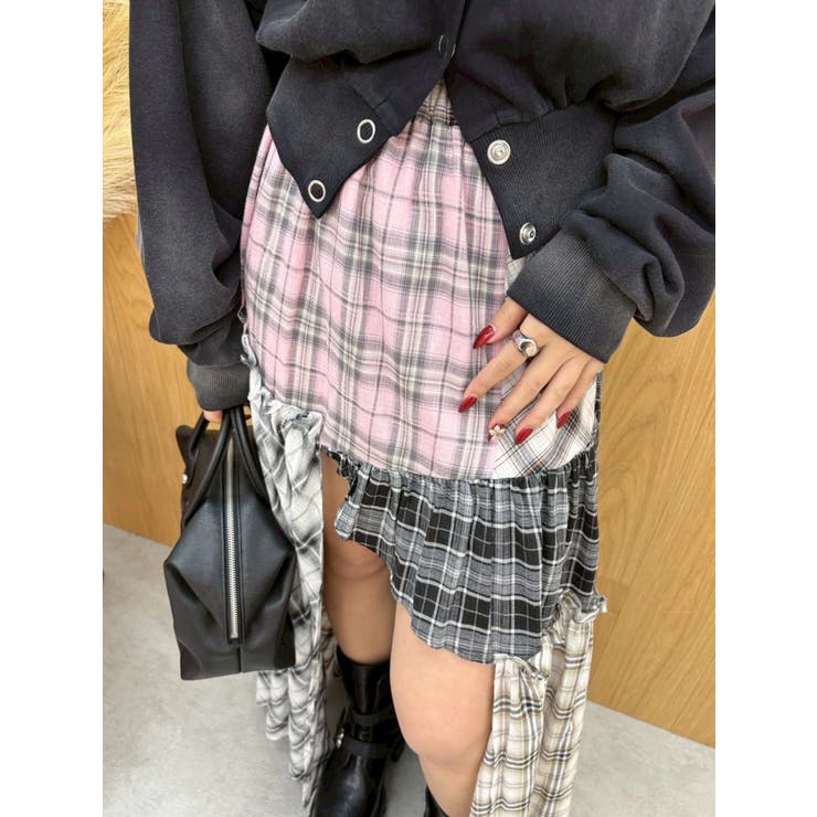 チェックドッキングロングスカート | EVRIS | 詳細画像8 