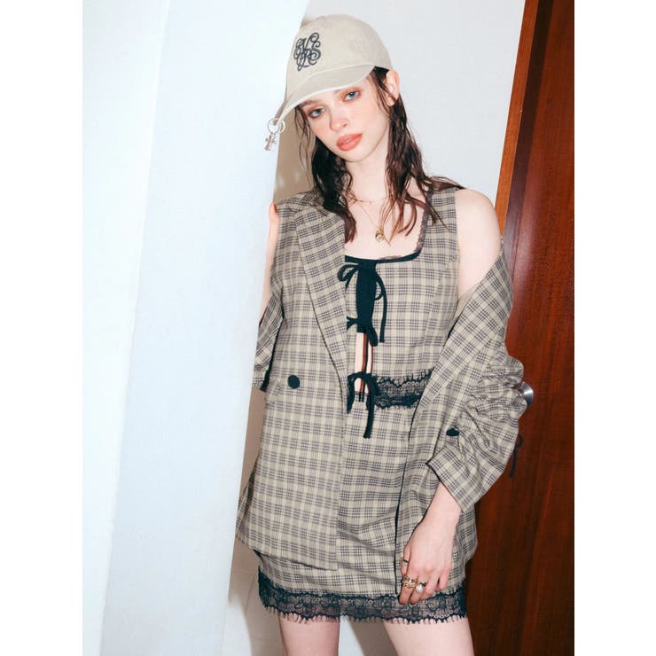 レースコンビミニスカート【セットアップ着用可能】 | EVRIS | 詳細画像4 