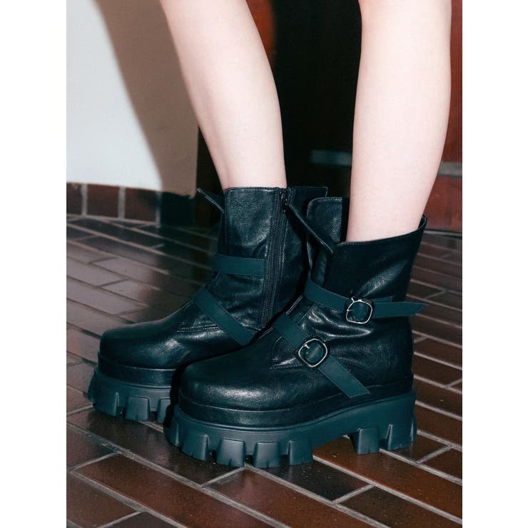 ダブルベルトバックルデザインワークブーツ | EVRIS | 詳細画像2 