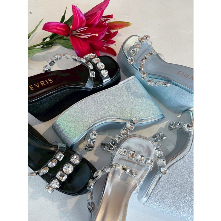 【厚底】ビジュープラットフォームサンダル | EVRIS | 詳細画像24 