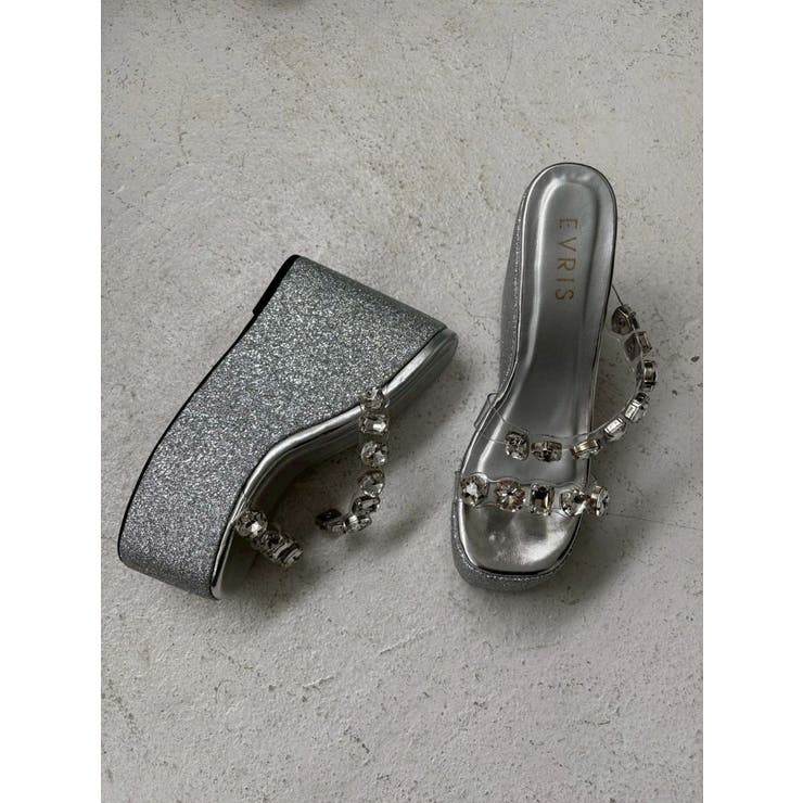 【厚底】ビジュープラットフォームサンダル | EVRIS | 詳細画像28 