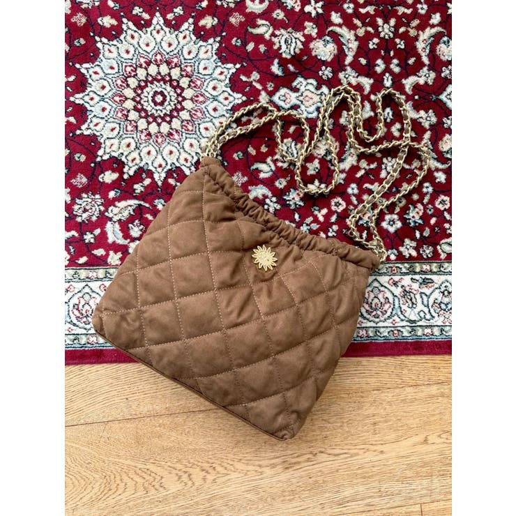 キャメル | フェイクスウェードキルティングショルダーBAG | EVRIS