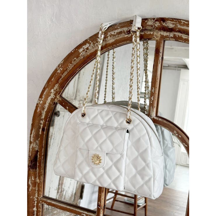 ホワイト | キルティングチェーンポケットBAG | EVRIS