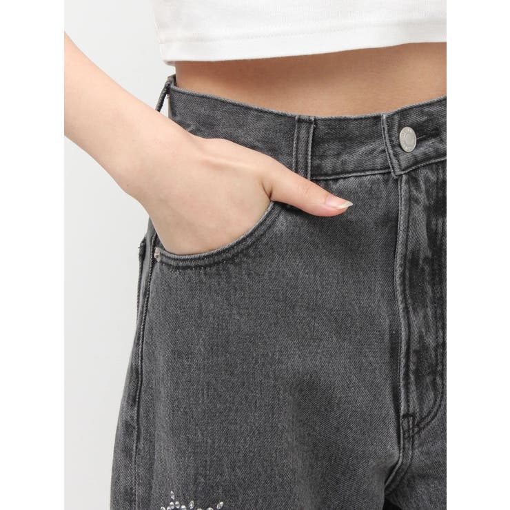 ビジューハートカッティングワイドデニムパンツ | EVRIS | 詳細画像20 