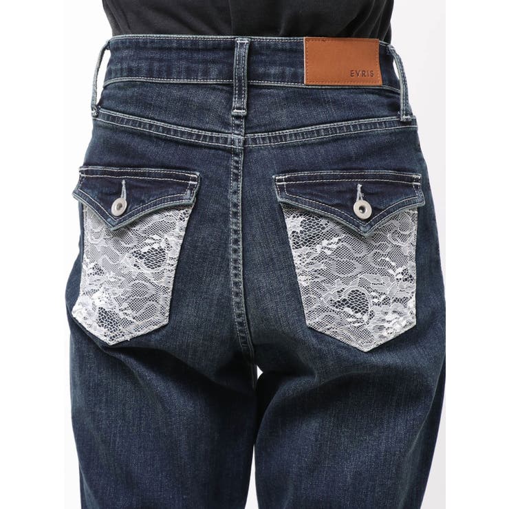 レースドッキングフレアデニムパンツ | EVRIS | 詳細画像30 