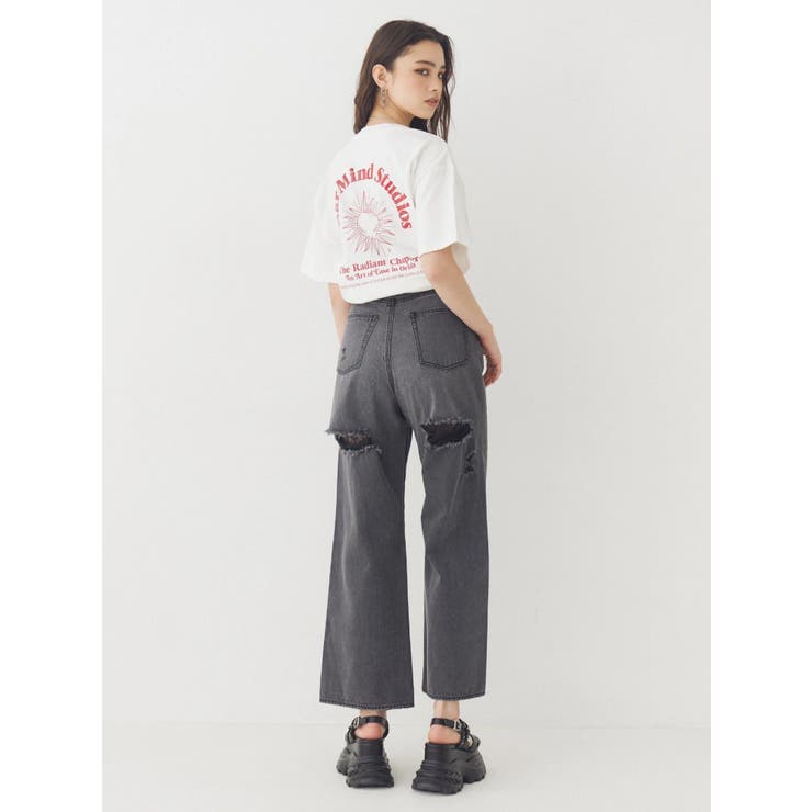 BACKスラッシュレースワイドデニムパンツ | EVRIS | 詳細画像14 