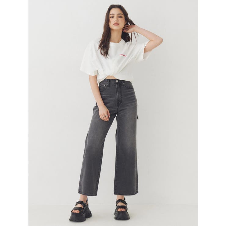 BACKスラッシュレースワイドデニムパンツ | EVRIS | 詳細画像16 