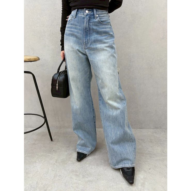 BACKスラッシュレースワイドデニムパンツ | EVRIS | 詳細画像25 