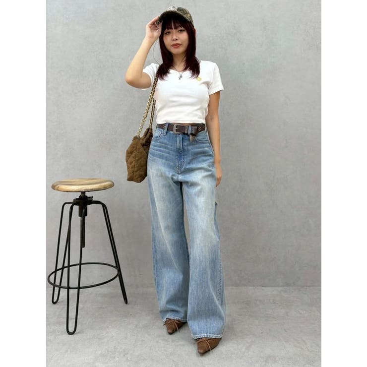 BACKスラッシュレースワイドデニムパンツ | EVRIS | 詳細画像29 