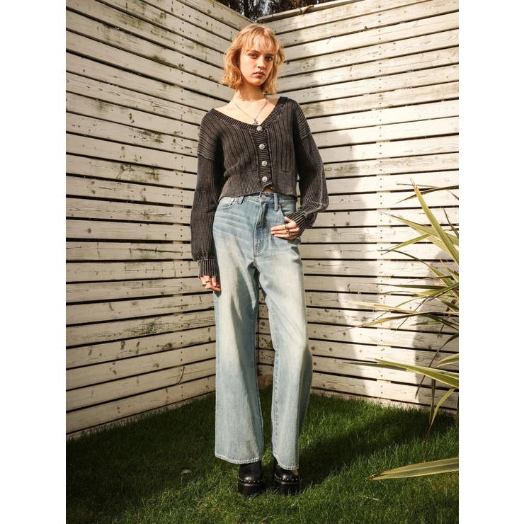 BACKスラッシュレースワイドデニムパンツ | EVRIS | 詳細画像38 