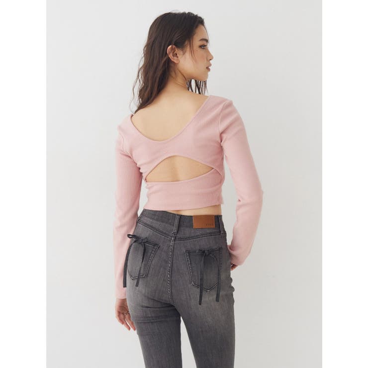 バックリボンフレアデニムパンツ 再入荷 | EVRIS | 詳細画像10 