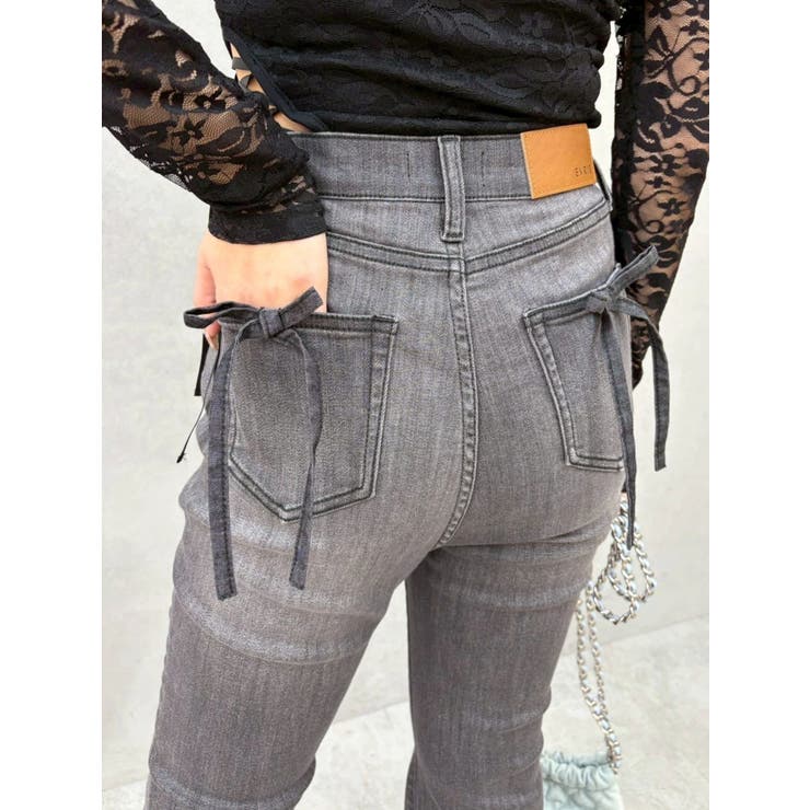 バックリボンフレアデニムパンツ 再入荷 | EVRIS | 詳細画像14 