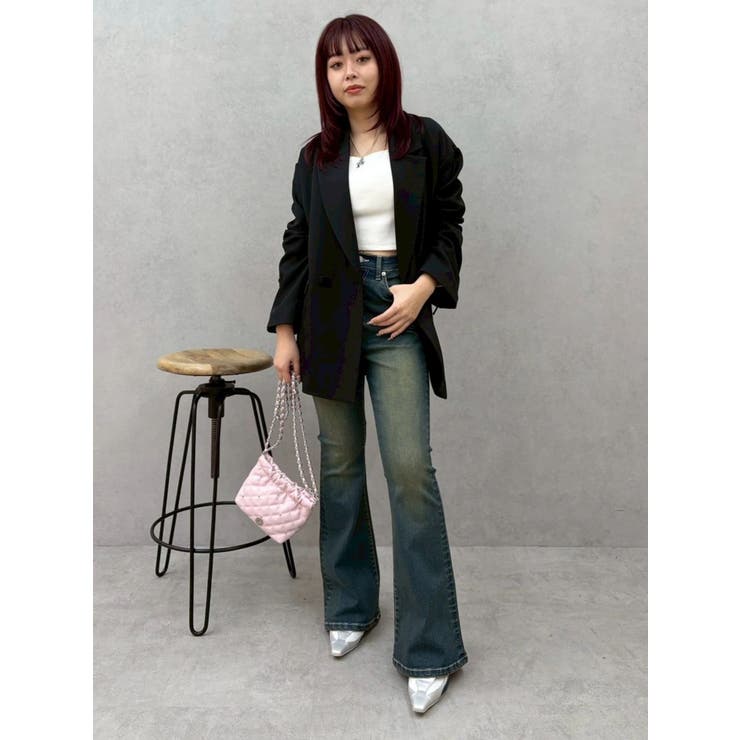 バックリボンフレアデニムパンツ 再入荷 | EVRIS | 詳細画像31 