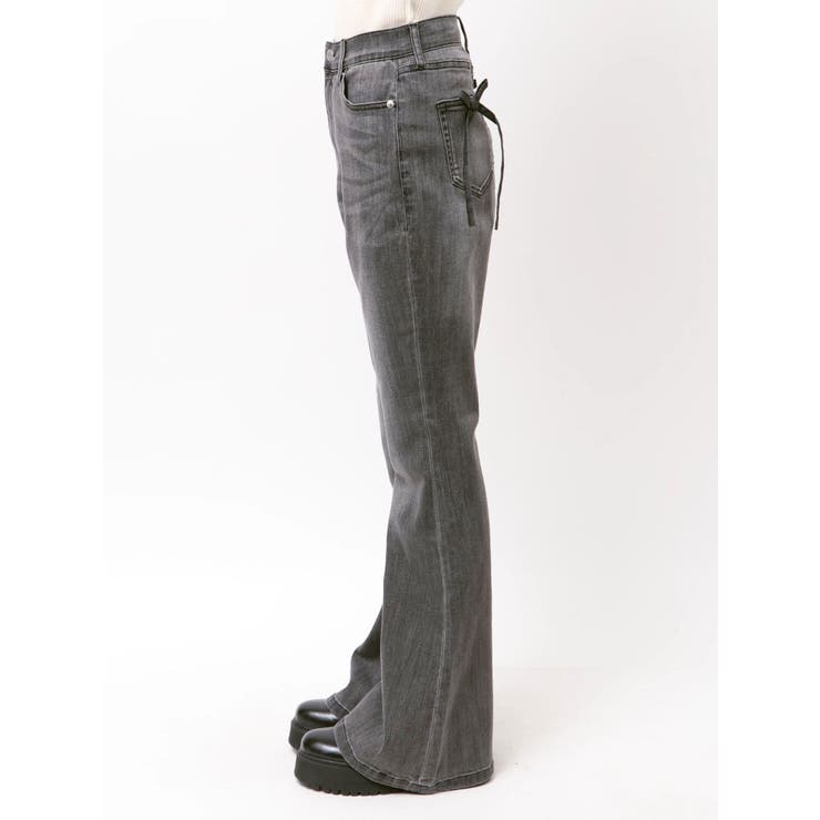 バックリボンフレアデニムパンツ 再入荷 | EVRIS | 詳細画像37 
