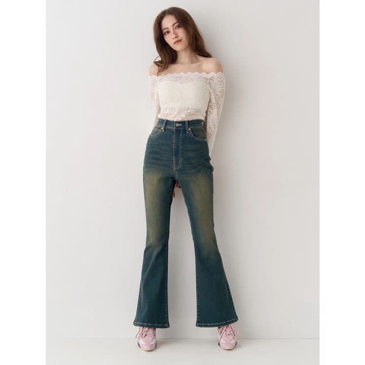 バックリボンフレアデニムパンツ 再入荷 | EVRIS | 詳細画像5 