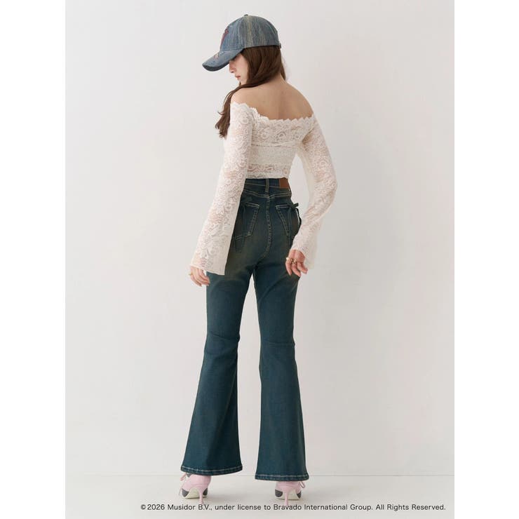 バックリボンフレアデニムパンツ 再入荷 | EVRIS | 詳細画像8 