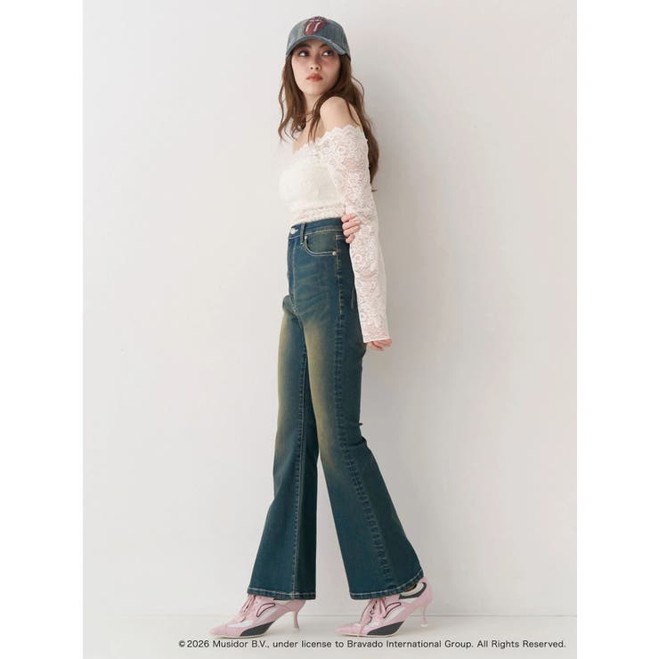 バックリボンフレアデニムパンツ 再入荷 | EVRIS | 詳細画像9 