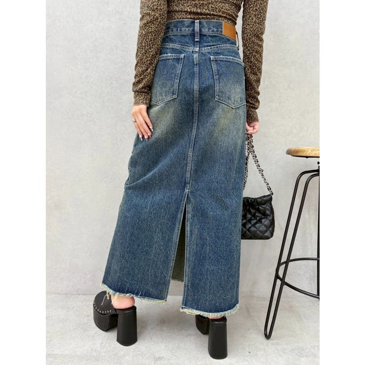 サイドビジューカットロングデニムスカート | EVRIS | 詳細画像29 