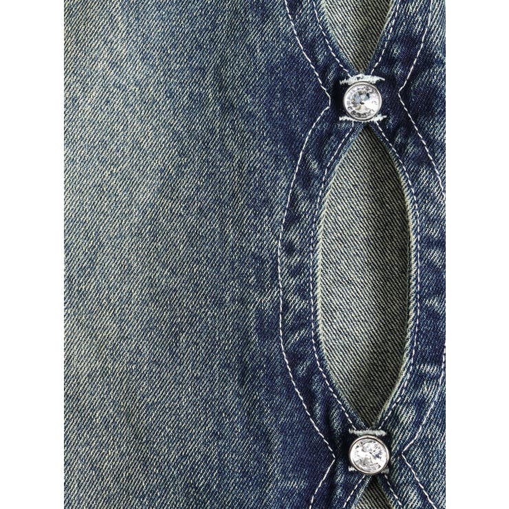 サイドビジューカットロングデニムスカート | EVRIS | 詳細画像42 