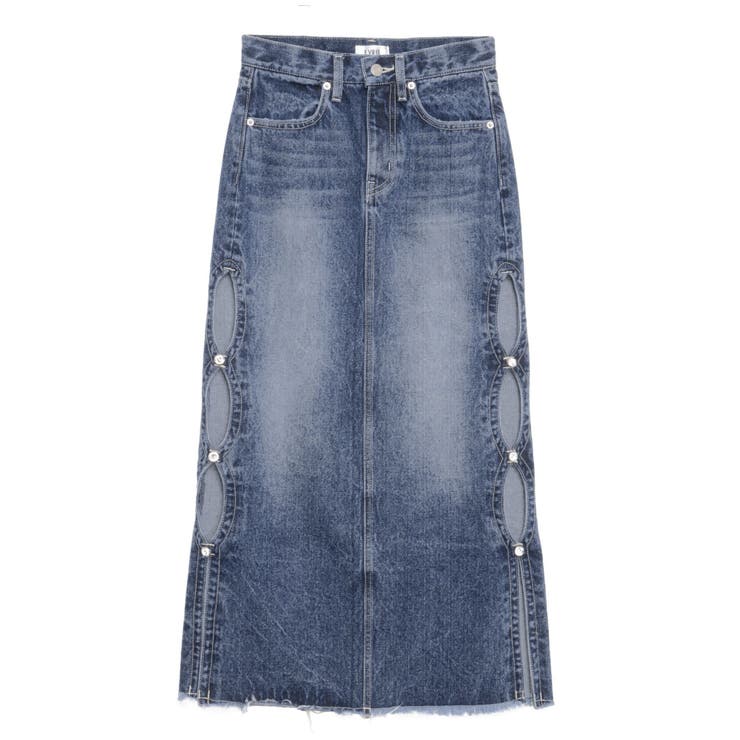 サイドビジューカットロングデニムスカート | EVRIS | 詳細画像44 