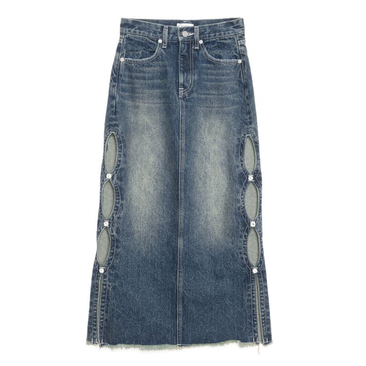 サイドビジューカットロングデニムスカート | EVRIS | 詳細画像45 