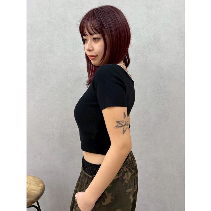 ワンポイントビジューチェーンニットトップス | EVRIS | 詳細画像12 