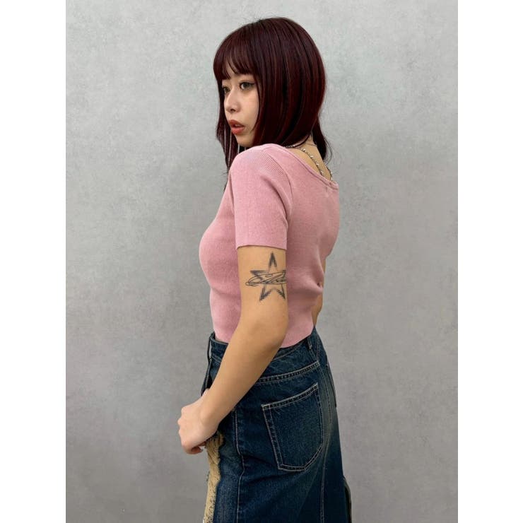 ワンポイントビジューチェーンニットトップス | EVRIS | 詳細画像19 