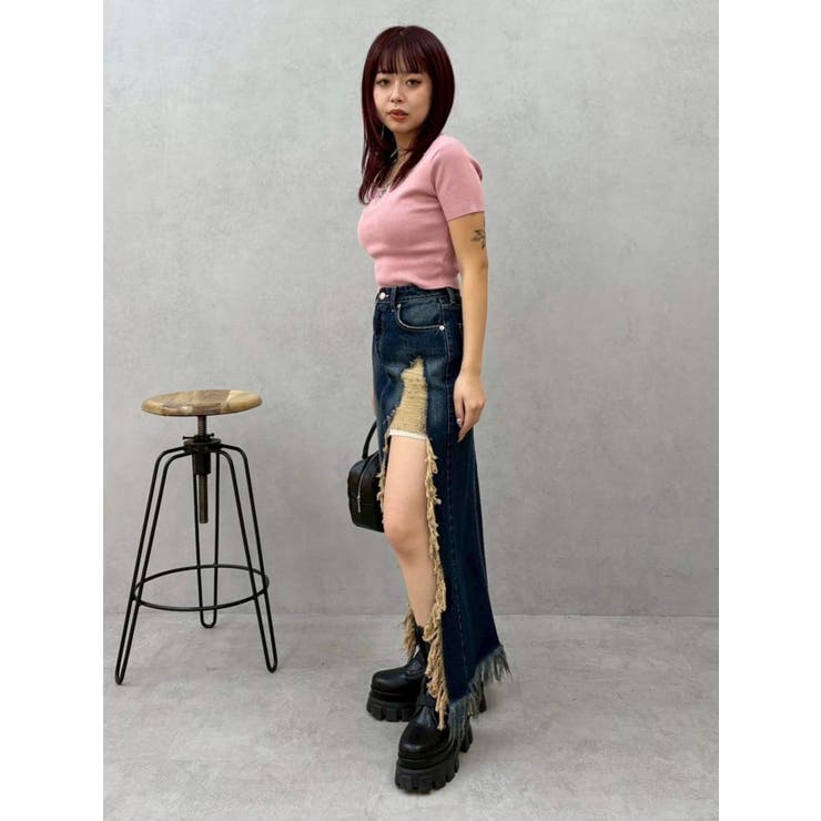 ワンポイントビジューチェーンニットトップス | EVRIS | 詳細画像22 