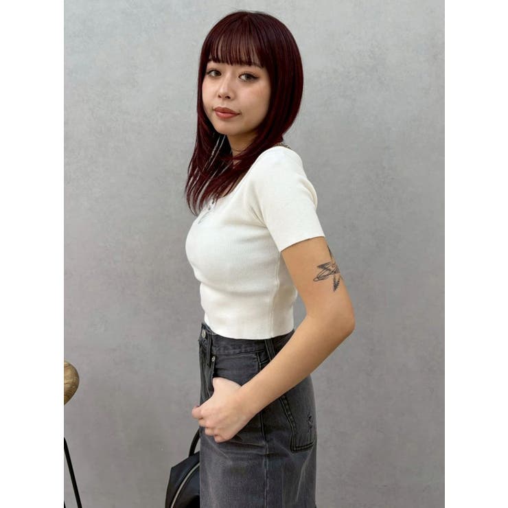 ワンポイントビジューチェーンニットトップス | EVRIS | 詳細画像27 