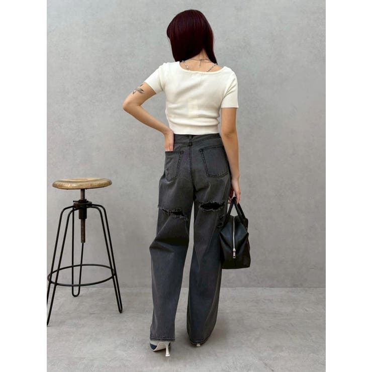 ワンポイントビジューチェーンニットトップス | EVRIS | 詳細画像29 