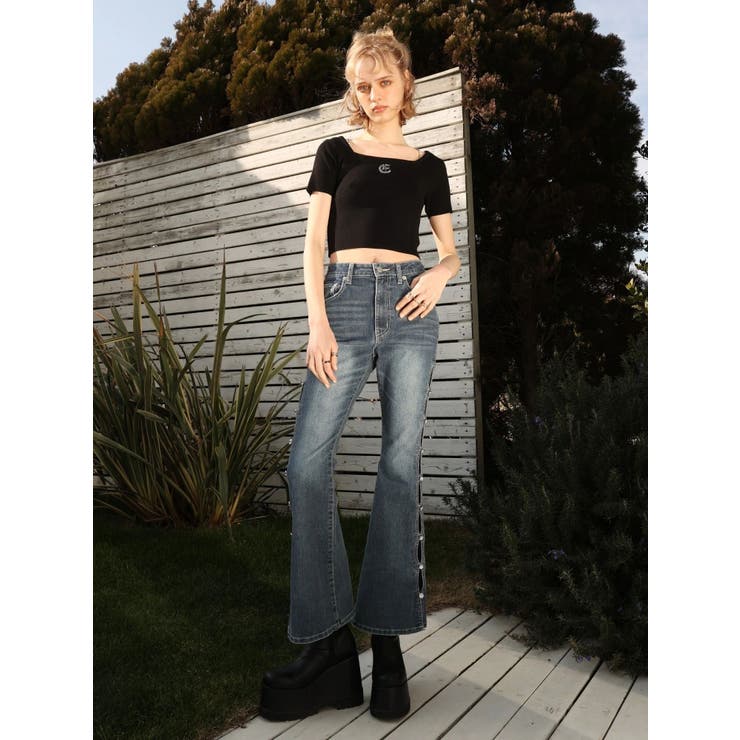 ワンポイントビジューチェーンニットトップス | EVRIS | 詳細画像33 