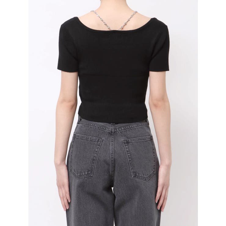 ワンポイントビジューチェーンニットトップス | EVRIS | 詳細画像38 