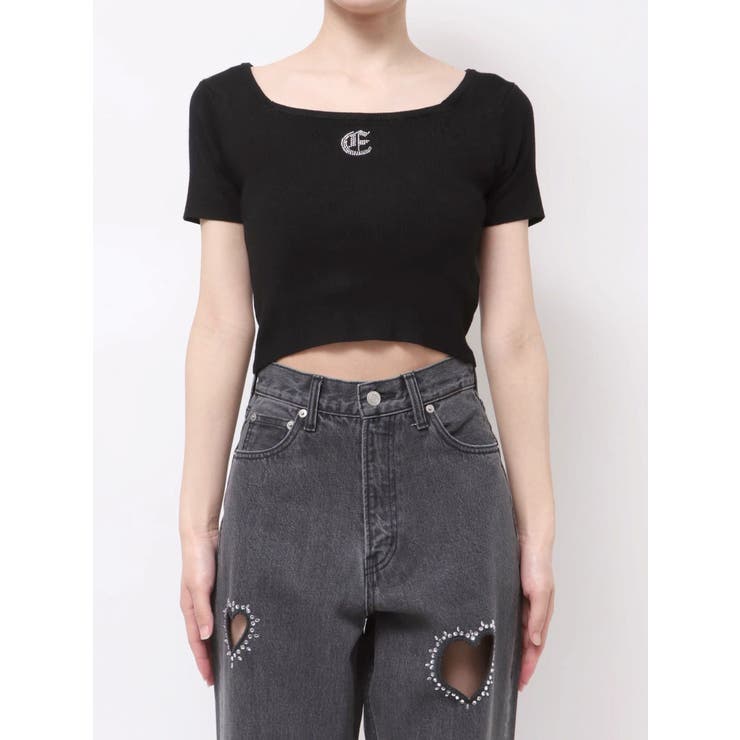 ワンポイントビジューチェーンニットトップス | EVRIS | 詳細画像43 